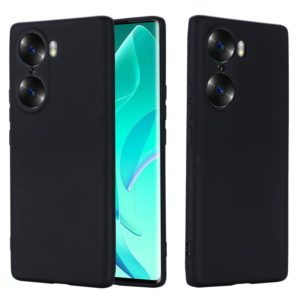 For Honor 60 Pure Color Liquid Silicone Phone Case(Black) (OEM)