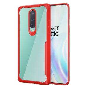 For OnePlus 8 Transparent PC + TPU Full Coverage Shockproof Protective Case(Red) (OEM)