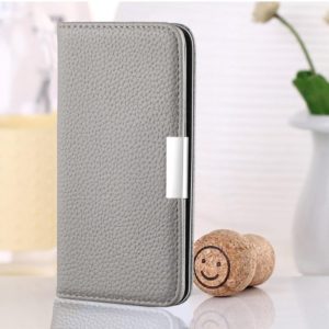 For Galaxy S20 Plus Litchi Texture Horizontal Flip Protective Case with Holder & Card Slots(Gray) (OEM)