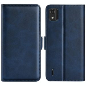For Nokia C2 2nd Edition Dual-side Magnetic Buckle Horizontal Flip Leather Phone Case(Dark Blue) (OEM)