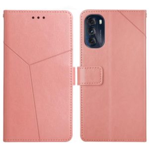 For Motorola Moto G 5G 2022 Y Stitching Horizontal Flip Leather Phone Case(Rose Gold) (OEM)