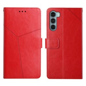 For Motorola Moto G200 5G Y Stitching Horizontal Flip Leather Phone Case(Red) (OEM)