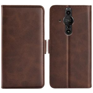 For Sony Xperia Pro-I Dual-side Magnetic Buckle Horizontal Flip Phone Leather Case with Holder & Card Slots & Wallet(Brown) (OEM)