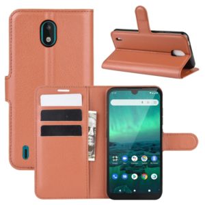 For Nokia 1.3 Litchi Texture Horizontal Flip Protective Case with Holder & Card Slots & Wallet(Brown) (OEM)