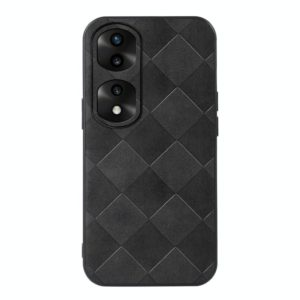For Honor 70 Pro / 70 Pro+ Weave Plaid PU Phone Case(Black) (OEM)