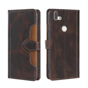 For Fujitsu Arrows RX / M05 Skin Feel Straw Hat Magnetic Buckle Leather Phone Case(Brown) (OEM)
