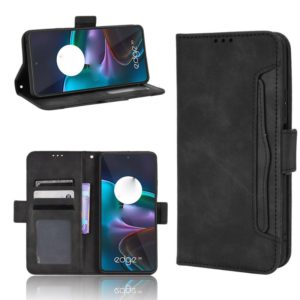 For Motorola Edge 30 Skin Feel Calf Texture Card Slots Leather Phone Case(Black) (OEM)