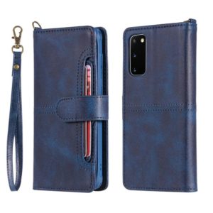 For Galaxy S20 Multifunctional Detachable Magnetic Horizontal Flip Leather Case with Card Slots & Holder & Wallet(Blue) (OEM)