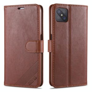 For OPPO A92s AZNS Sheepskin Texture Horizontal Flip Leather Case with Holder & Card Slots & Wallet(Brown) (AZNS) (OEM)