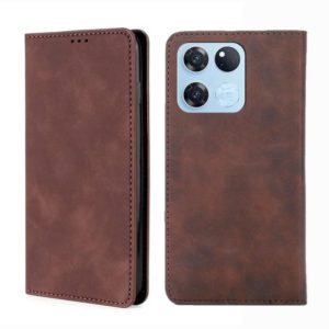 For OnePlus Ace Racing Skin Feel Magnetic Horizontal Flip Leather Phone Case(Dark Brown) (OEM)