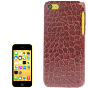Crocodile Texture Skinning Plating Plastic Case for iPhone 5C(Brown) (OEM)