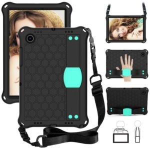 For Galaxy Tab A8 10.5 2021 X200/X205 Honeycomb EVA+PC Tablet Case with Strap(Black+Mint Green) (OEM)