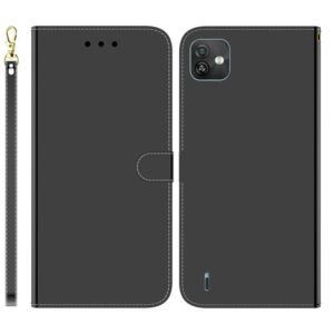 For Wiko Y82 Imitated Mirror Surface Horizontal Flip Leather Phone Case(Black) (OEM)