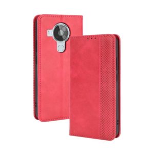 For Nokia 7.3 Magnetic Buckle Retro Crazy Horse Texture Horizontal Flip Leather Case with Holder & Card Slots & Photo Frame(Red) (OEM)