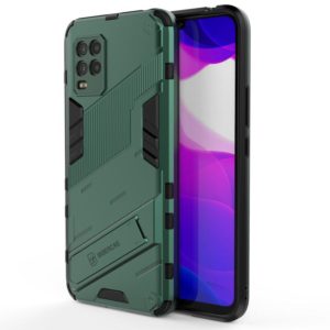 For Xiaomi Mi 10 Lite 5G Punk Armor 2 in 1 PC + TPU Shockproof Case with Invisible Holder(Green) (OEM)