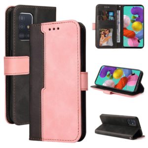 For Samsung Galaxy A71 4G Business Stitching-Color Horizontal Flip PU Leather Case with Holder & Card Slots & Photo Frame(Pink) (OEM)