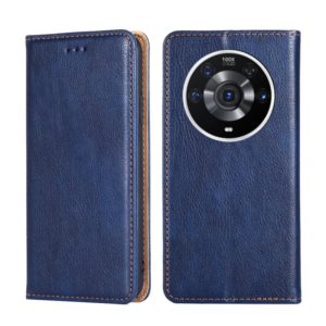 For Honor Magic3 Pro Gloss Oil Solid Color Magnetic Leather Phone Case(Blue) (OEM)