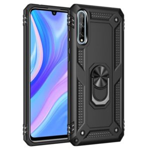 For Huawei Y8p Shockproof TPU + PC Protective Case with 360 Degree Rotating Holder(Black) (OEM)