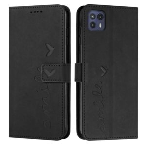 For Motorola Moto G50 5G Skin Feel Heart Pattern Leather Phone Case(Black) (OEM)