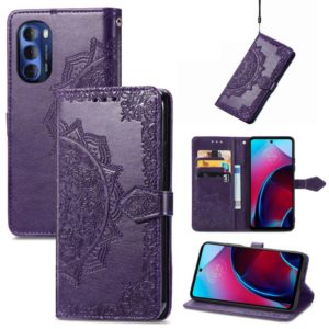 For Motorola Moto G Stylus 5G 2022 Mandala Flower Embossed Leather Phone Case(Purple) (OEM)