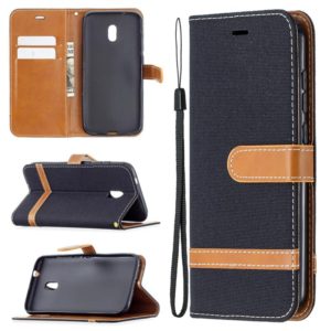For Nokia C1 Plus Color Matching Denim Texture Horizontal Flip Leather Case with Holder & Card Slots & Wallet & Lanyard(Black) (OEM)