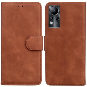 For Infinix Note 11 Skin Feel Pure Color Flip Leather Phone Case(Brown) (OEM)