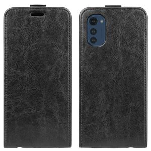 For Motorola Moto E32 4G R64 Texture Single Vertical Flip Leather Phone Case(Black) (OEM)