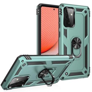 For Samsung Galaxy A72 5G / 4G Shockproof TPU + PC Protective Case with 360 Degree Rotating Holder(Green) (OEM)