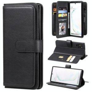 For Samsung Galaxy Note10+ Multifunctional Magnetic Copper Buckle Horizontal Flip Solid Color Leather Case with 10 Card Slots & Wallet & Holder & Photo Frame(Black) (OEM)