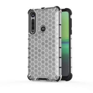 For Motorola Moto G8 Plus Shockproof Honeycomb PC + TPU Case(White) (OEM)