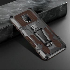 For Xiaomi Redmi Note 9S Machine Armor Warrior Shockproof PC + TPU Protective Case(Coffee) (OEM)