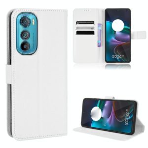 For Motorola Edge 30 Diamond Texture Leather Phone Case(White) (OEM)