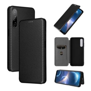 For HTC Desire 22 Pro Carbon Fiber Texture Flip Leather Phone Case(Black) (OEM)