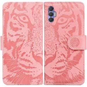 For Tecno Spark 8P Tiger Embossing Pattern Horizontal Flip Leather Phone Case(Pink) (OEM)
