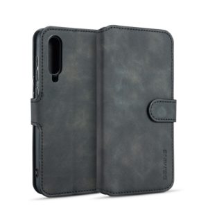 DG.MING Retro Oil Side Horizontal Flip Case for Galaxy A50, with Holder & Card Slots & Wallet (Black) (DG.MING) (OEM)