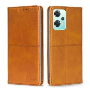 For OnePlus Nord CE 2 Lite 5G Cow Texture Magnetic Horizontal Flip Leather Phone Case(Light Brown) (OEM)