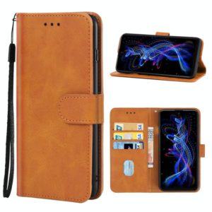Leather Phone Case For Sharp Aquos R5G/SH-51A(Brown) (OEM)