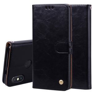 Business Style Oil Wax Texture Horizontal Flip Leather Case for Xiaomi Redmi Note 5 Pro, with Holder & Card Slots & Wallet (Black) (OEM)
