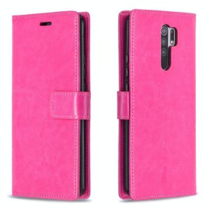 For Xiaomi Redmi 9 Crazy Horse Texture Horizontal Flip Leather Case with Holder & Card Slots & Wallet & Photo Frame(Rose) (OEM)
