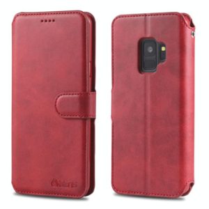 For Galaxy S9 AZNS Calf Texture Magnetic Horizontal Flip PU Leather Case with Holder & Card Slots & Photo Frame(Red) (AZNS) (OEM)