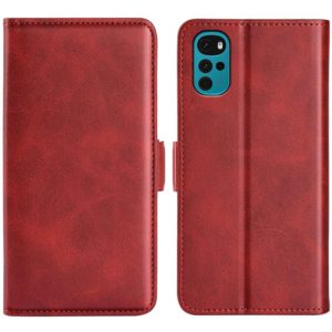 For Motorola Moto G22 4G Dual-side Magnetic Buckle Horizontal Flip Leather Phone Case(Red) (OEM)