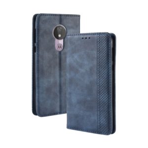 Magnetic Buckle Retro Texture Horizontal Flip Leather Case for Motorola Moto G7 Power (EU Version), with Holder & Card Slots & Wallet (Blue) (OEM)