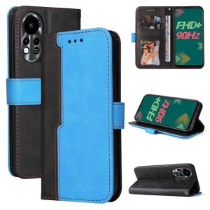 For Infinix Hot 11S Stitching-Color Horizontal Flip Leather Case(Blue) (OEM)