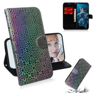 For Huawei Honor 20 Solid Color Colorful Magnetic Buckle Horizontal Flip PU Leather Case with Holder & Card Slots & Wallet & Lanyard(Silver) (OEM)