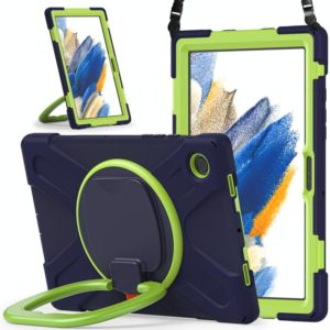 For Samsung Galaxy Tab A8 10.5 2021 Silicone + PC Tablet Case(Navy Blue + Lime) (OEM)