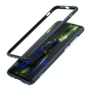 For Huawei P40 Aluminum Alloy Shockproof Protective Bumper Frame(Black Blue) (OEM)