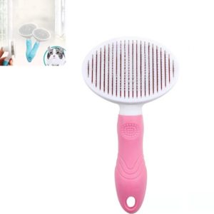 Pet Cat and Dog Hair Removal Beauty Modeling Comb Automatic Hair Loss Self-cleaning Needle Comb(Pink) (OEM)