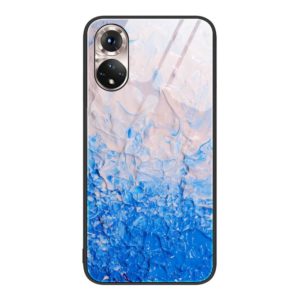 For Honor 50 Marble Pattern Glass Protective Phone Case(Ocean Waves) (OEM)