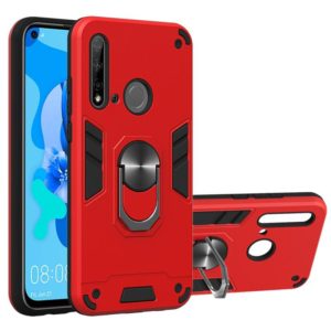 For Huawei P20 Lite (2019) / nova 5i 2 in 1 Armour Series PC + TPU Protective Case with Ring Holder(Red) (OEM)