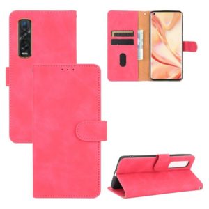 For OPPO Find X2 Pro Solid Color Skin Feel Magnetic Buckle Horizontal Flip Calf Texture PU Leather Case with Holder & Card Slots & Wallet(Rose Red) (OEM)